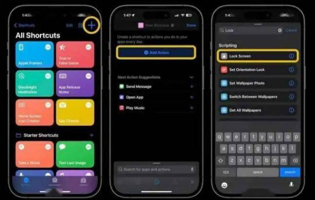 广饶苹果14锁屏维修店分享iPhone14升级iOS16.4后如何创建锁屏快捷方式 
